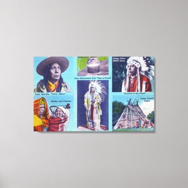 Chief Multnomah, kapten, Som-Kin Canvastryck (Framsida)