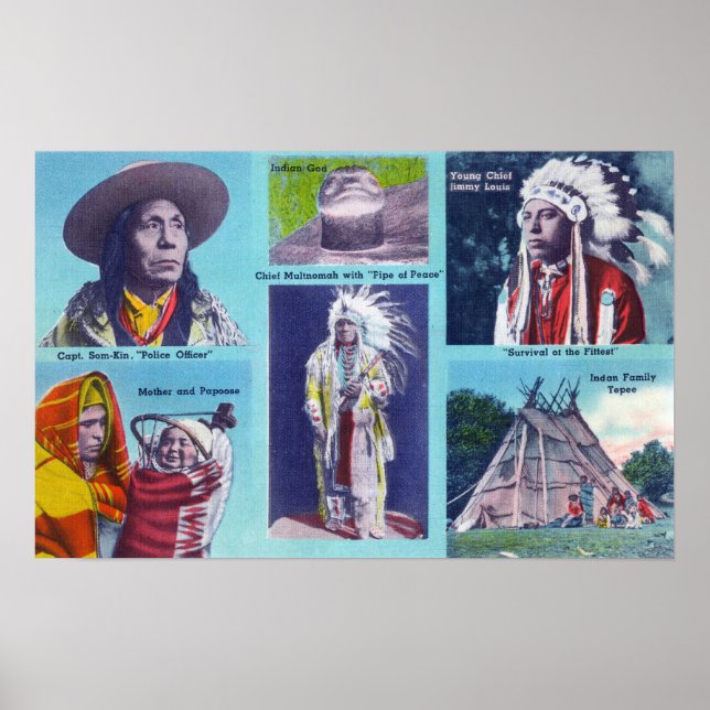 Chief Multnomah, kapten, Som-Kin Poster (Framsidan)