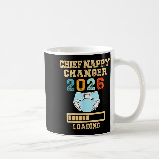Chief Nappy Changer 2026 New Baby Loading Funny Pr Kaffemugg (Höger)