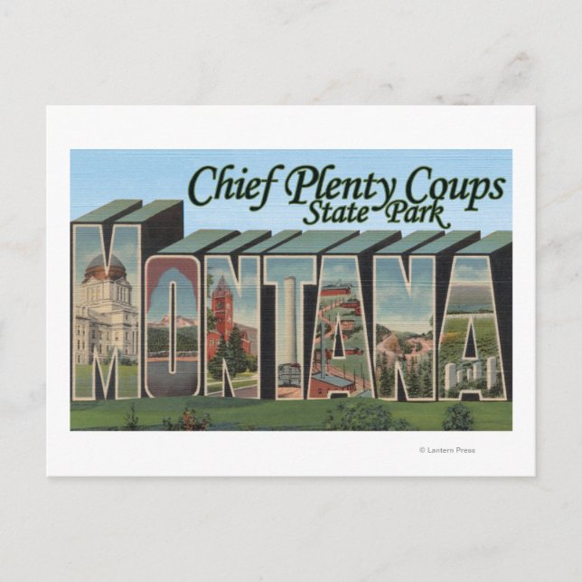 Chief Plenty, Montana - Large Brev Scenes Vykort (Framsida)