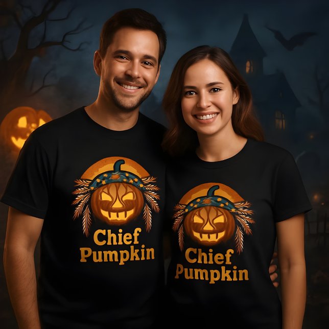 Chief Pumpkin Halloween Pumpkin Indian Head Dress T Shirt (Skapare uppladdad)