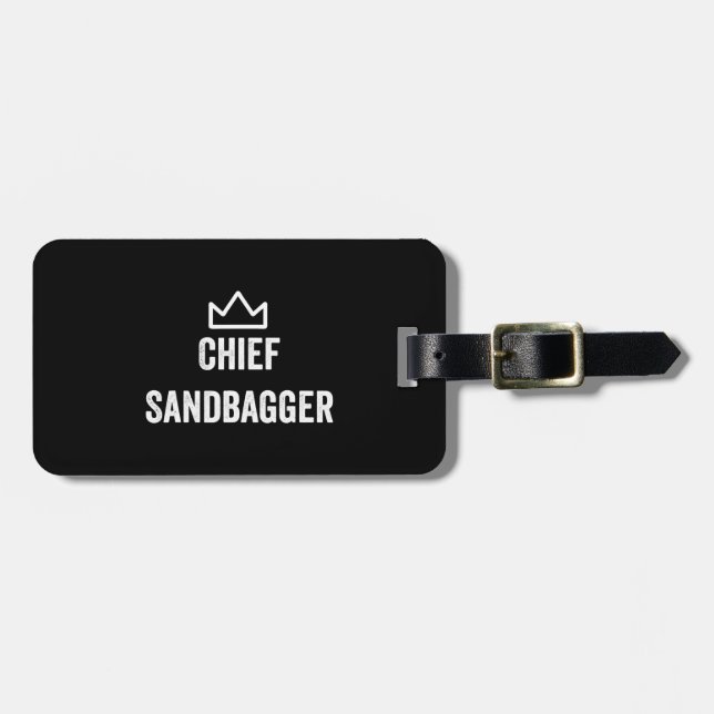 Chief Sandbagger Golf Meme Bjj Chess Sandbag Bagagebricka (Horisontell Framsida)