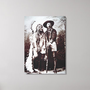 Chief Sitta Bull (1831-90) på rundresa med Buffalo Canvastryck