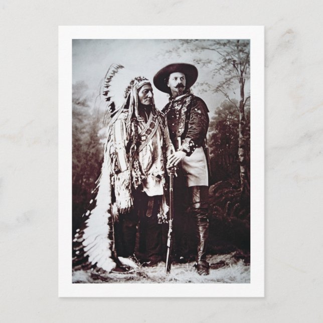 Chief Sitta Bull (1831-90) på rundresa med Buffalo Vykort (Framsida)