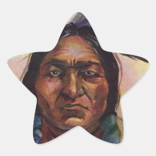 Chief Sitta Bull Stjärnformat Klistermärke