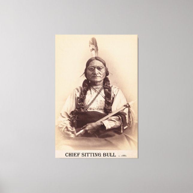 Chief Sitta Bull with Eyeglasses c. 1881 Canvastryck (Framsida)