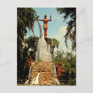 Chief Tomokie Statue, Tomoka State Park Poastcard Vykort