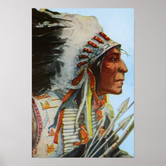 Chief Varg Robe Blackfoot Native American Poster (Framsidan)