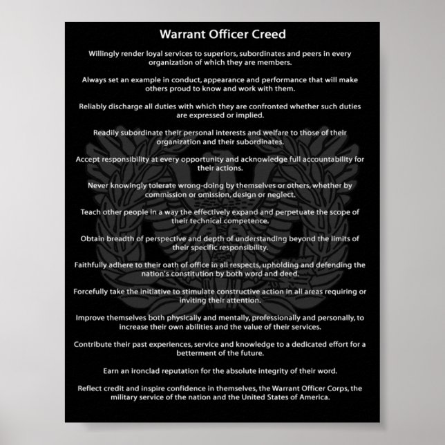 Chief Warrant Officer Creed Poster (Framsidan)