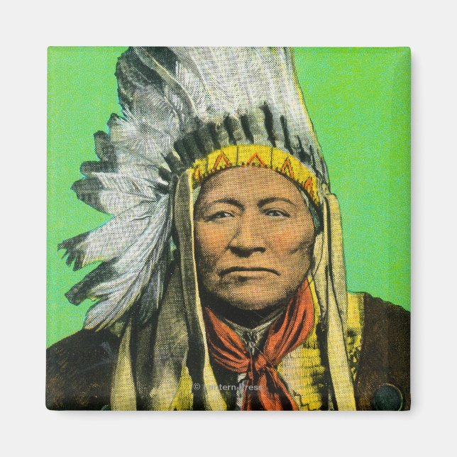 Chief Washakie Porträtt Magnet (Framsidan)