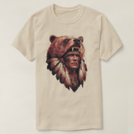 Chief with a bear skin t shirt