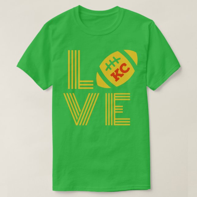Chiefs Kärlek KC Kansas City T Shirt (Design framsida)