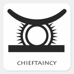 Chieftaines ( Ohen Adwae ) Adinkra Symbol-dekal Fyrkantigt Klistermärke