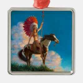 Chieftess Female Native Indian Julgransprydnad Metall