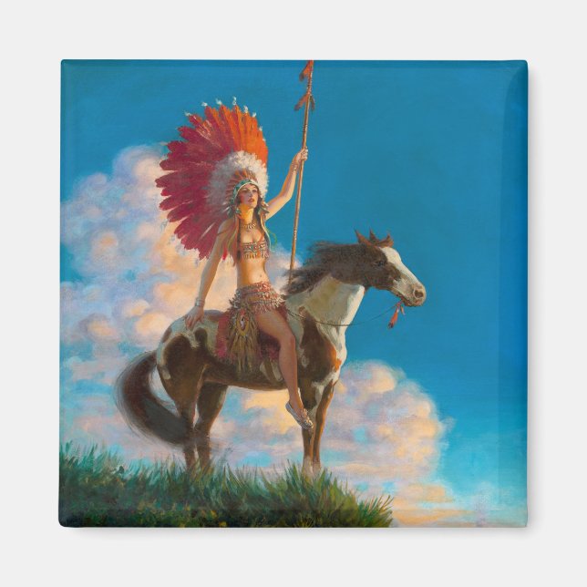 Chieftess Female Native Indian Magnet (Framsidan)