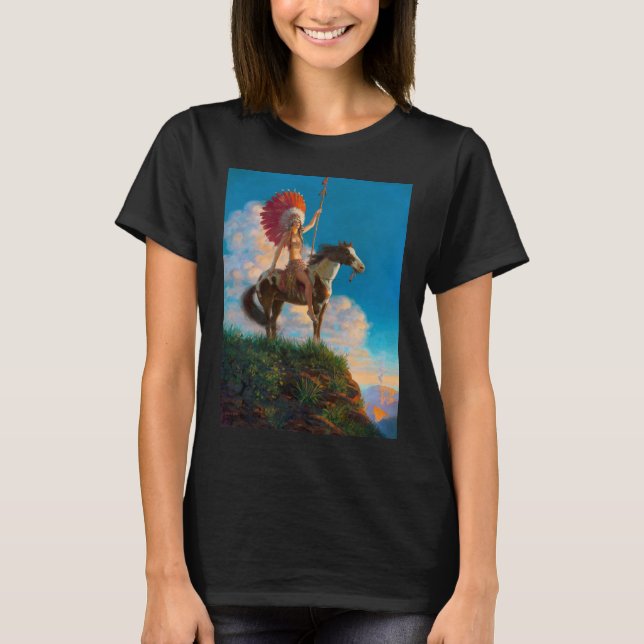 Chieftess Female Native Indian T Shirt (Framsida)