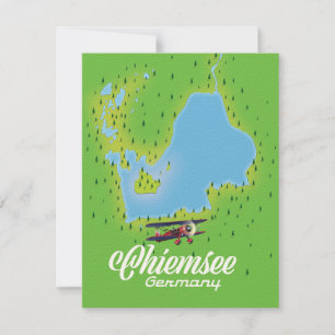Chiemsee Tyskland sjökarta