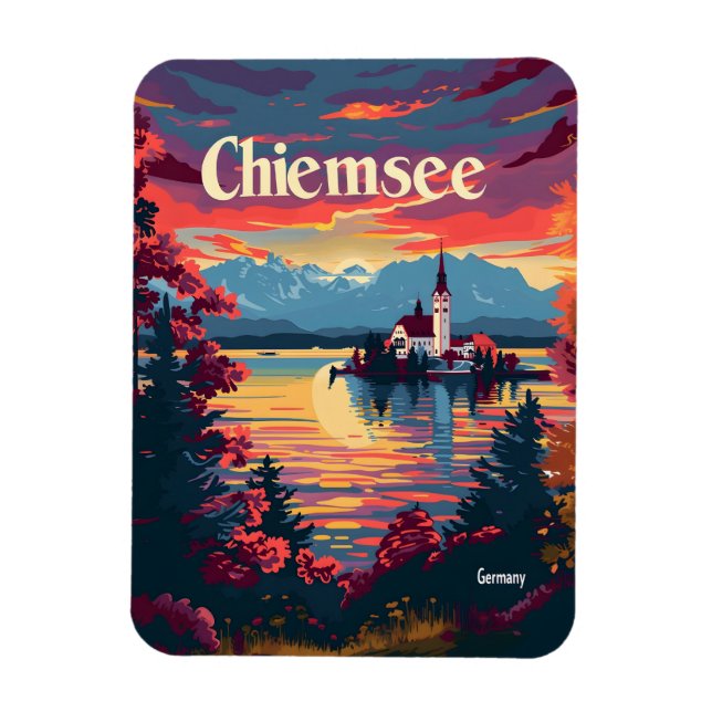 Chiemsee Tyskland vintage art Magnet (Vertikal)