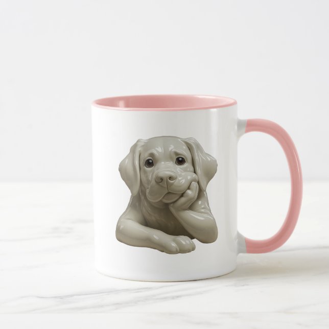 Chien beige brillant qui s'ennuie. mugg (Höger)