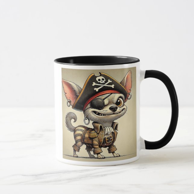 Chien Chihuahua le pirate, roi des océans. Mugg (Höger)