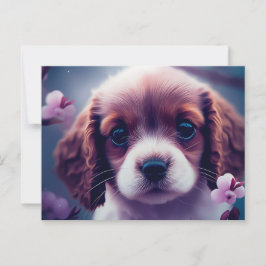 Chien Fleur Vykort