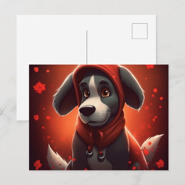Chien Rouge Vykort (Fram/baksida)
