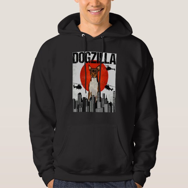 Chienzilla Dogzilla japansk Fox Leksak Terrier Hoodie (Framsida)