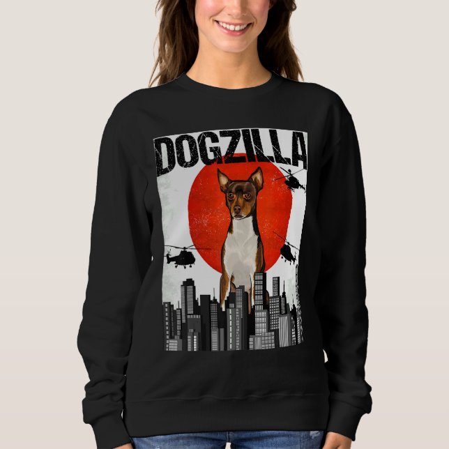 Chienzilla Dogzilla japansk Fox Leksak Terrier T Shirt (Framsida)
