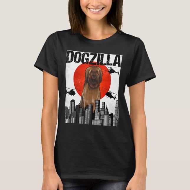 Chienzilla Dogzilla japansk shepherd of Brie T Shirt (Framsida)