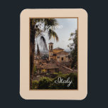 Chiesa di Santa Grata Inter Vites, Bergamo, Italie Magnet<br><div class="desc">St Grata Inter Vites kyrka i Bergamo,  Lombardiet,  Itay. Handflatan träd och spola ram i förgrunden,  medan ett slumrande cityskum av "Citta Bassa" sträcker sig in i avstånd. En vacker souvenir-magnet från resa till Bergamo.</div>