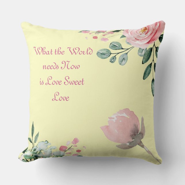 Chiffon Gult What World Needs Now Pillow Kudde (Framsida)