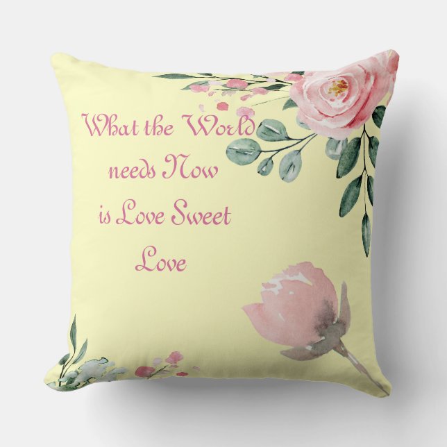 Chiffon Gult What World Needs Now Pillow Kudde (Framsida)