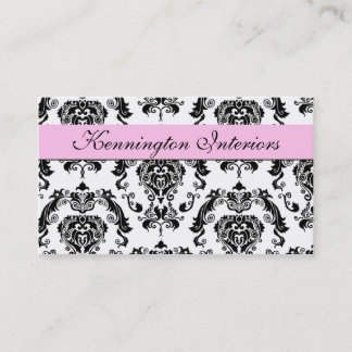 Chiffon Rosa Black Damask Snöre Affärskort Visitkort
