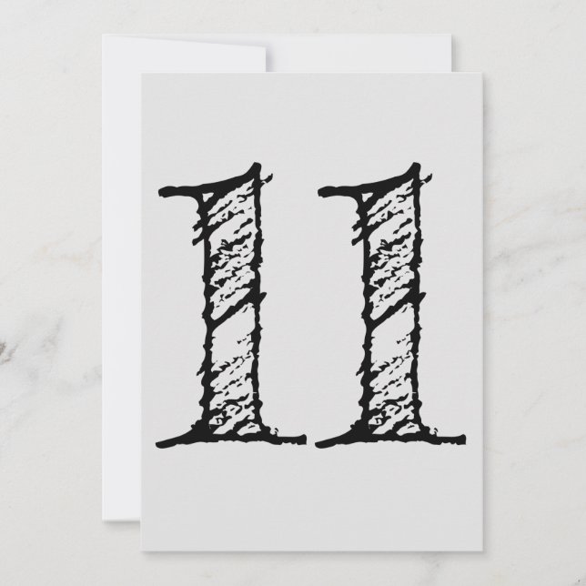 chiffre 11 numéro onze manuscrit géant inbjudningar (Framsida)
