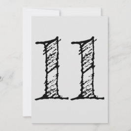 chiffre 11 numéro onze manuscrit géant inbjudningar