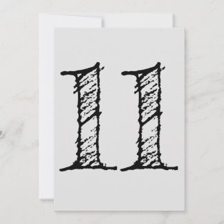 chiffre 11 numéro onze manuscrit géant inbjudningar