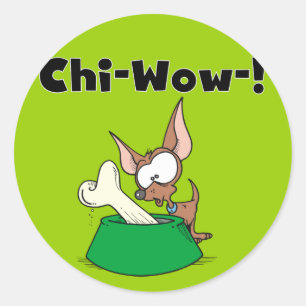 Chihua Chi-Wow T-shirts och presenter Runt Klistermärke