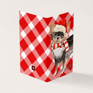 Chihuahu Jul Hund Red and White Play Helgdag Kort