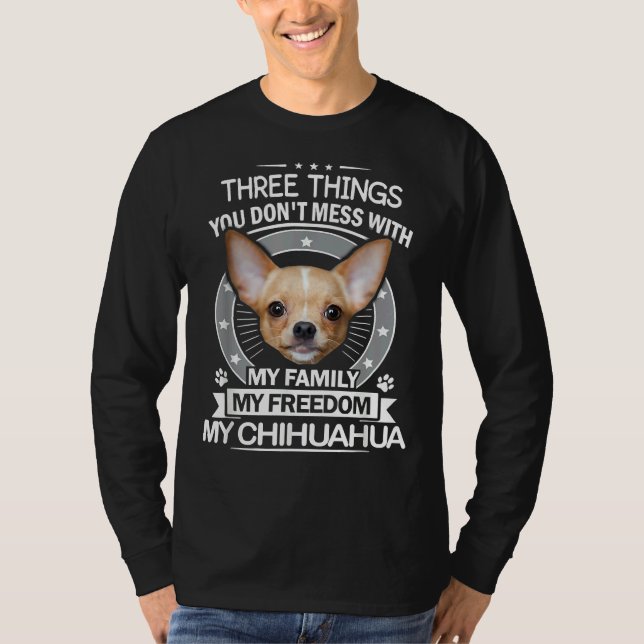 Chihuahua 3 Sak du  med roligt T Shirt (Framsida)