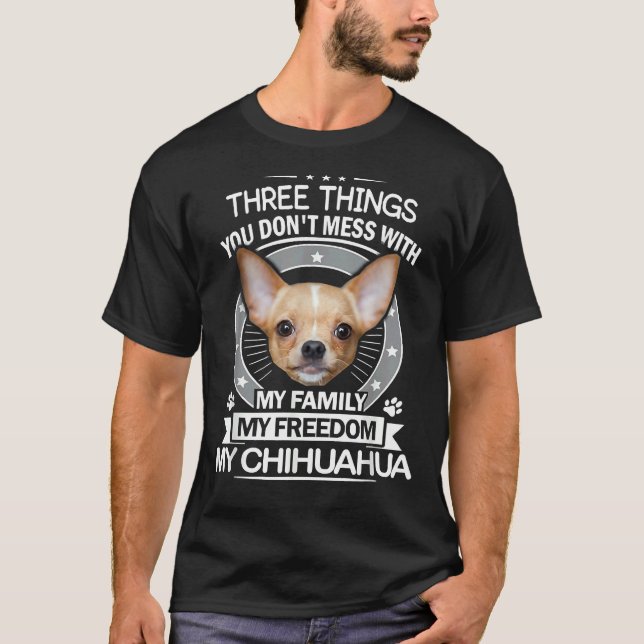 Chihuahua 3 Sak du  med roligt T Shirt (Framsida)