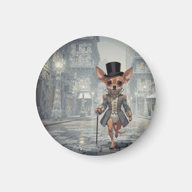 Chihuahua About Town In Paris Magnet (Framsidan)