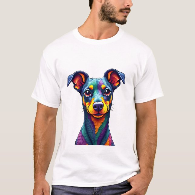 Chihuahua  Abstract Painting  Colour  Cute Dog (1) T Shirt (Framsida)