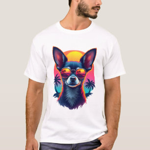 Chihuahua Abstrakt målning Färg Söt hund Kopier T Shirt