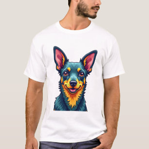 Chihuahua Abstrakt målning Färg Sött Hund (2) T Shirt