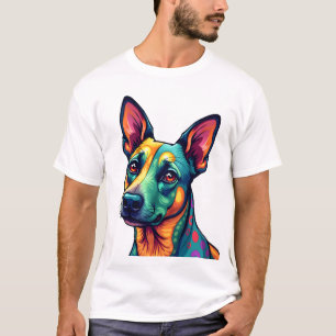 Chihuahua Abstrakt målning Färg Sött Hund (3) T Shirt