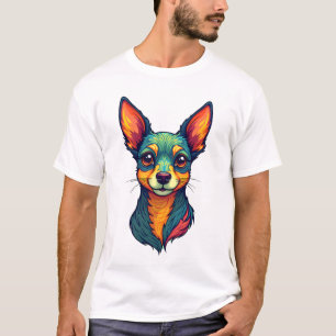 Chihuahua Abstrakt målning Färg Sött Hund (4) T Shirt