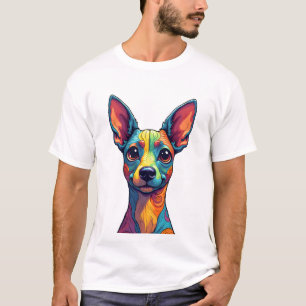 Chihuahua Abstrakt målning Färg Sött Hund (5) T Shirt