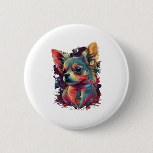 Chihuahua Abstrakt Painting Färg Cute Hund Knapp