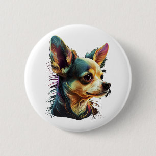 Chihuahua Abstrakt Painting Färg Cute Hund Knapp