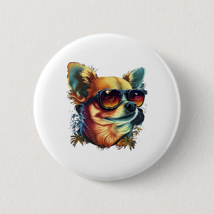 Chihuahua Abstrakt Painting Färg Cute Hund Knapp